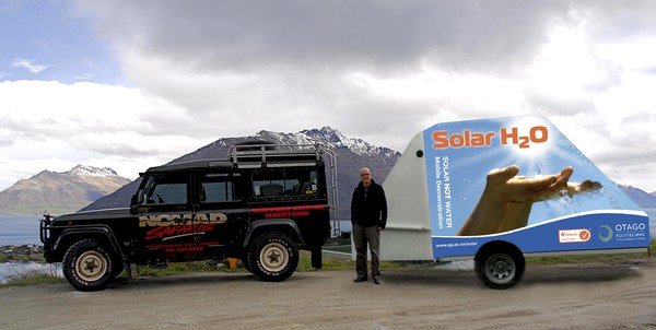 Steve Henry with the biodiesel fueled vehicle in Queenstown